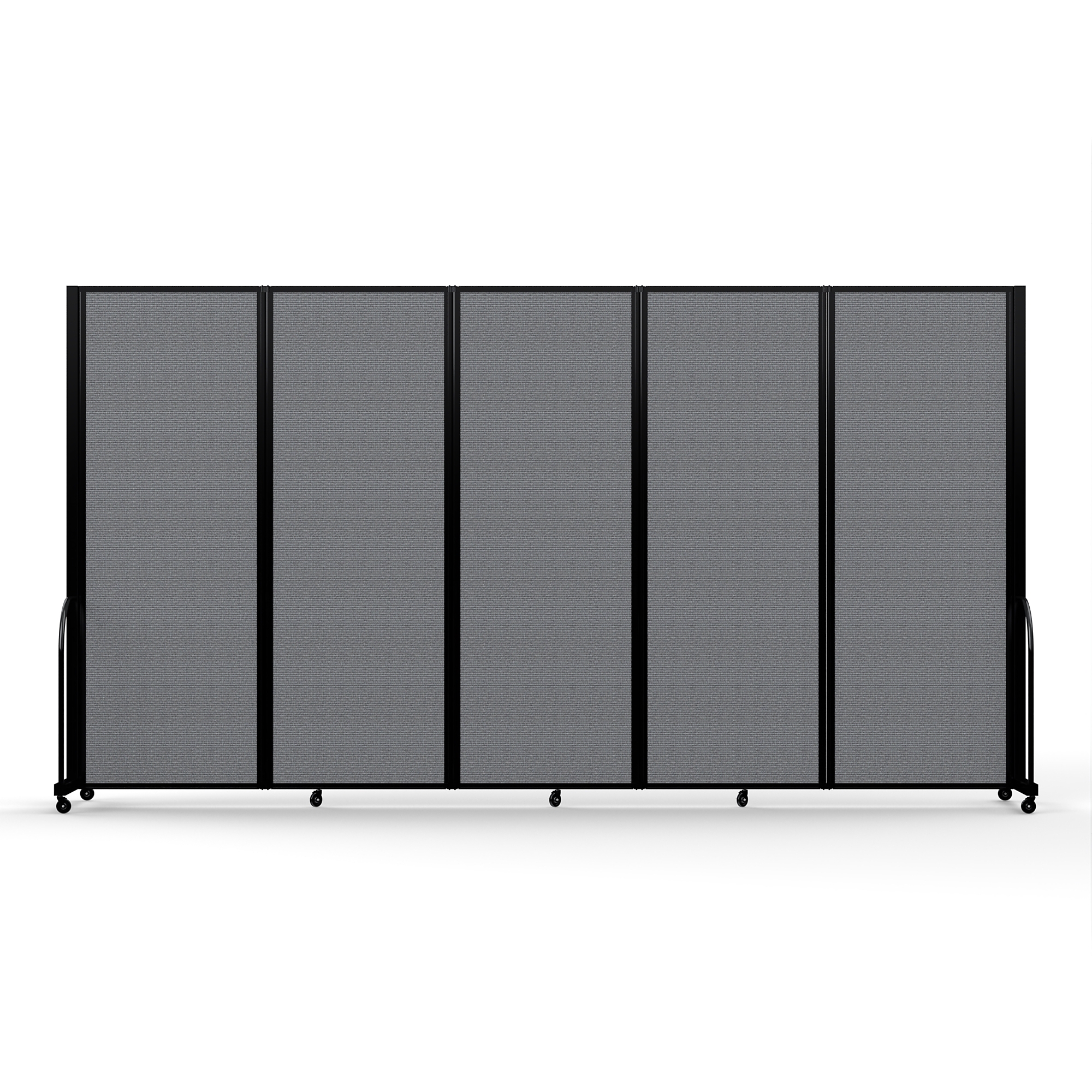 Screenflex Full Motion Divider — 7ft. 6in. x 14ft. 1in., Black Frame, Stone, Model# FSH-765-B-DG
